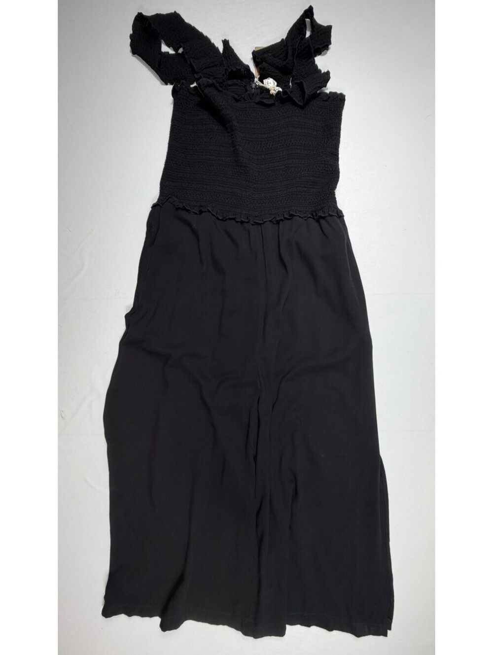 Cotton Candy LA Black Smocked Sleeveless Midi Dress Size M